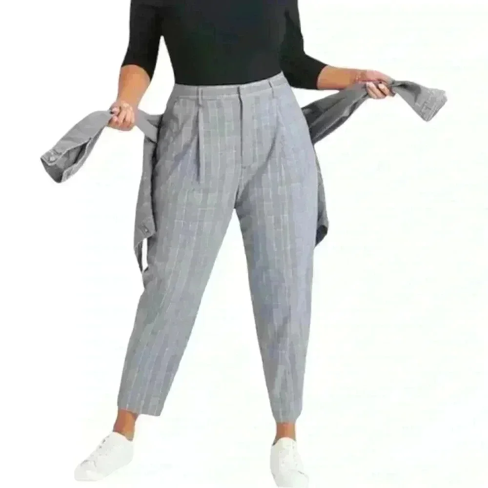 Banana Republic Women’s High Rise Tapered Plaid Pants - Picture 1 of 8